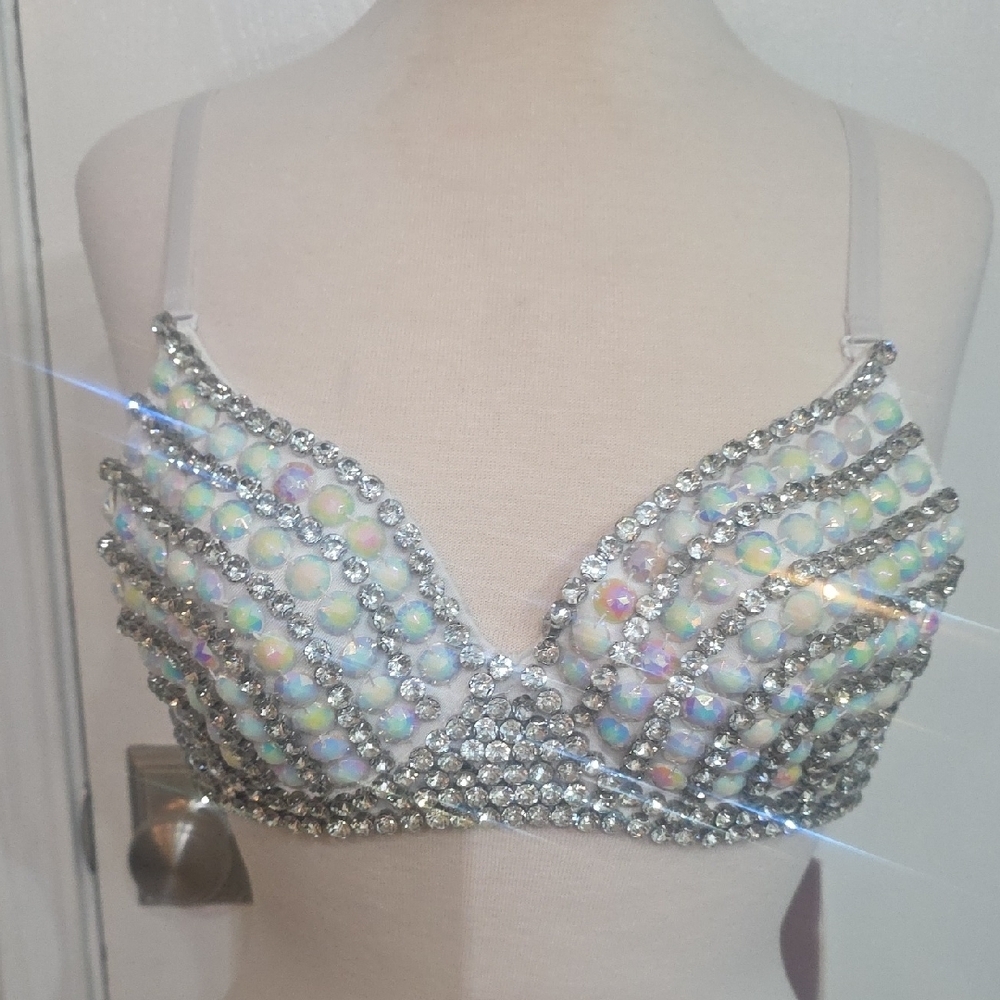 Iridescent Crystal Embellished Bralette